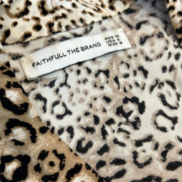 EUC FAITHFULL THE BRAND Marie Louise Midi Dress Mila Animal Print Womens Size 6 - Picture 12 of 16